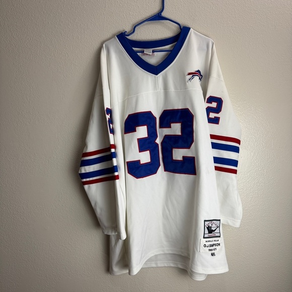 Vintage Mitchell Ness O.J. Simpson 32 Buffalo Bills Long Sleeve Jersey Size 54 - Picture 1 of 11